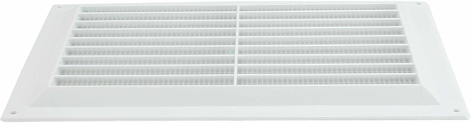 Map Plastic Louvre Air Vent with Flyscreen 9" x 6" (229mm x 150mm), Double Brick Grille Cover, White, 9x6 (229mm x 150mm) - Image 4