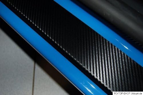 Tuneon Scuff Plate Door Sill Protection From Carbon Foil 160&amp;Nbsp;&amp;Micro;M Thick Black