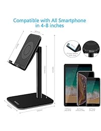 Soporte para tableta Nulaxy, soporte para teléfono móvil, soporte ajustable para tableta con almohadilla de silicona antideslizante para tabletas y smartphones de 4 a 10 pulgadas para iPad, iPhone, Kindle, Galaxy S9 S9 Plus, lectores electrónicos