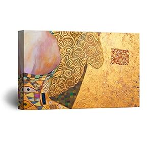 Canvas Wall Art - Abstract Golden Painting Color Composition - Giclee Print Gallery Wrap Modern Home Art Ready to Hang - 12x18 inches