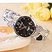 ele ELEOPTION Women Bangle Watch Bracelet Quartz Watch with Rhinestone Round Dial Stainless Steel Band Wrist Ladies Watches with Women Watch Box Black