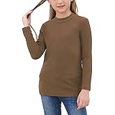 GORLYA Girl's Long Sleeve Soft Knit Mock Turtleneck Slim Fit Pullover Sweater Top for 4-14T Kids