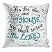 UPOOS Throw Pillow Cover for Me and My House We Shall Serve Joshua 24 15 Hand Lettering White Scripture Decorative Pillow Case Home Decor Square 18x18 Inches Pillowcase