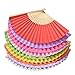Grosun Paper Fans Paper Hand Fan Bamboo Folding Fan Handheld Fan Paper Folded Fan Paper Fan for Wedding Party and Home Decoration (9 Colors)