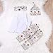 Thanksgiving 4Pcs Outfit Set 2018 New Baby Girls Boys My First Thanksgiving Bodysuit Turkey Print Pants with Hat and Headband（0-3 M）