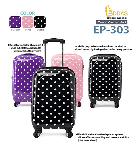 pink polka dot luggage