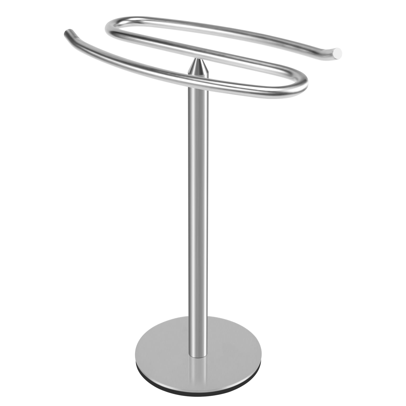 Yoiimiya Silver Stainless Steel Standing Towel Rack - Stainless Steel Bathroom Wash Basin Rack - Kitchen Towel Hook - Household Countertop Towel Bar - Size: Approximately 330 * 120mm