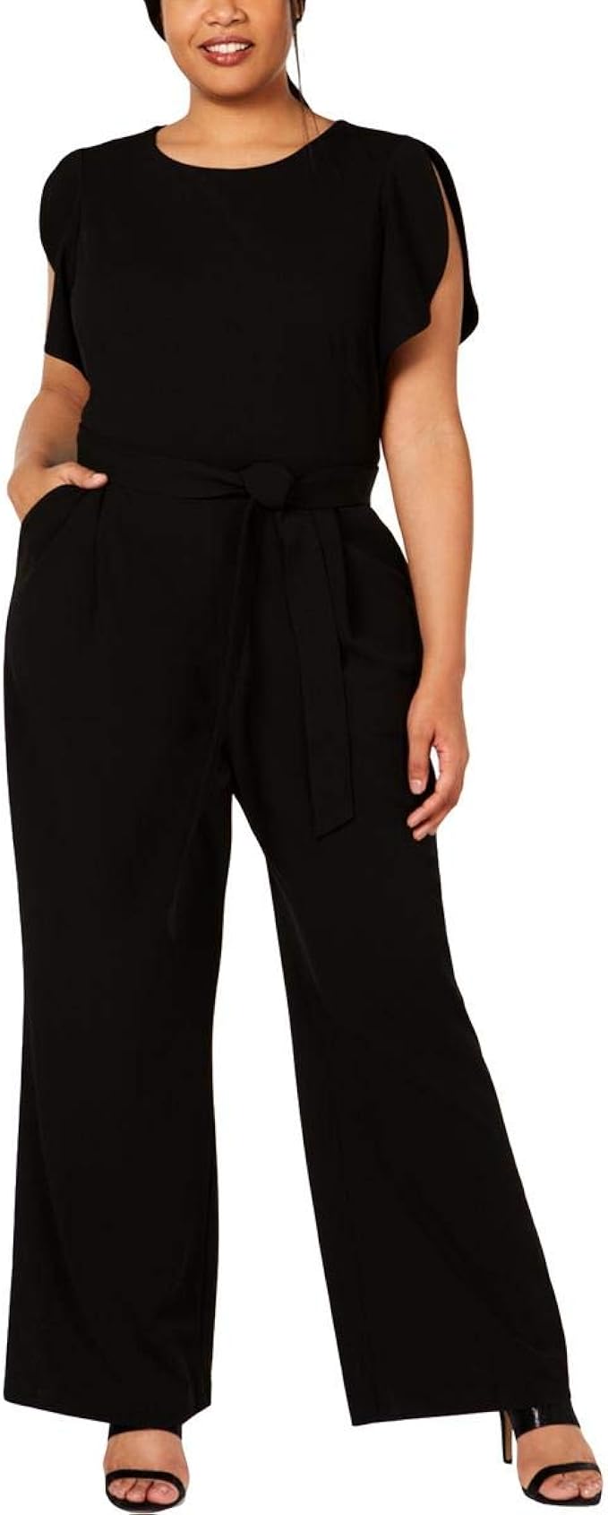 Calvin Klein Women's Plus Size Jumpsuit with Split Sleeve