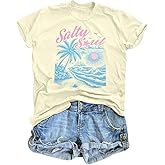 Womens Cute Sunshine Graphic Tees Summer Casual Loose Tops Funny Letters Print T Shirts Short Sleeve Shirts
