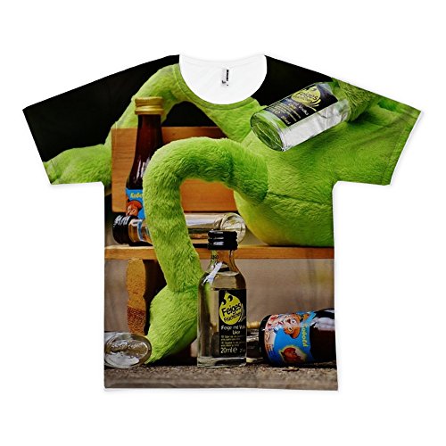 Kermit, Frog, Drink, Alcohol, Drunk allover printed American Apparel Tank