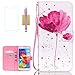 Uncle.Y Galaxy S5 Case, S5 Case, Samsung Galaxy S5 Case, Wallet Flip PU Leather Case Folio Protector Cover Case with Card Holder and Strap Case for Samsung Galaxy S5 I9600 (Flower)