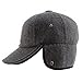 Comhats Mens Winter Wool Baseball Cap Earflap Hat Faux Fur Ear Flap Hat Fitted Hat Trapper Gray Grey