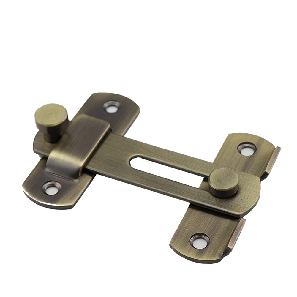 Door Lock Buckle Lock Bolt Lock for Door and Window Slide Lock Latch Bolt Shed Slide Door Lock Slide Lock (Bronze)