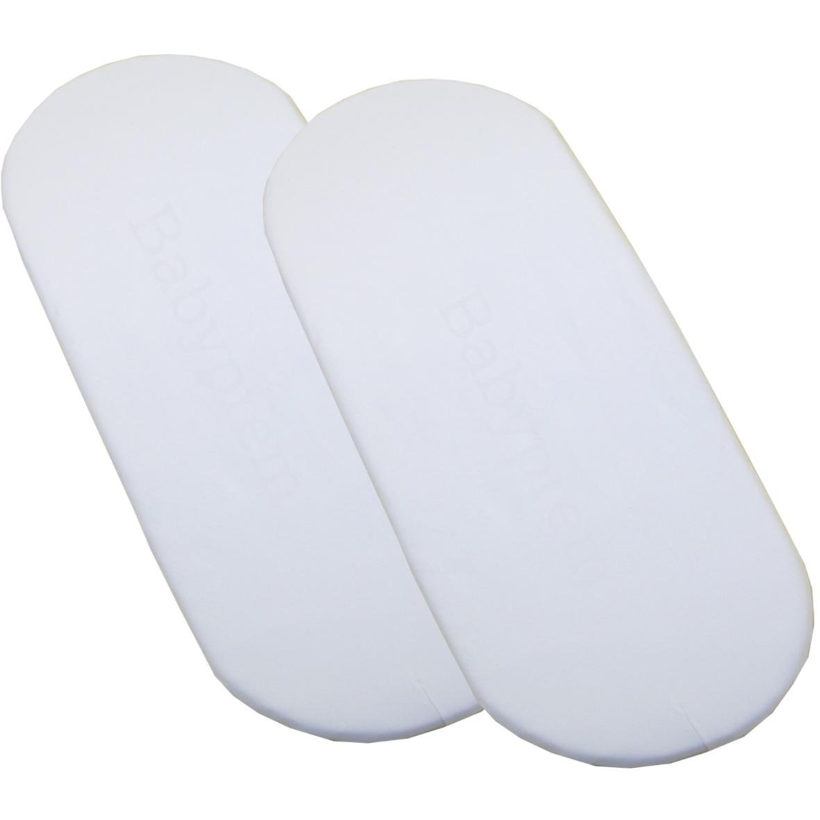 2 BabyPrem Fitted Cotton Bassinet Moses Basket Sheets 67 x 30cm WHITE