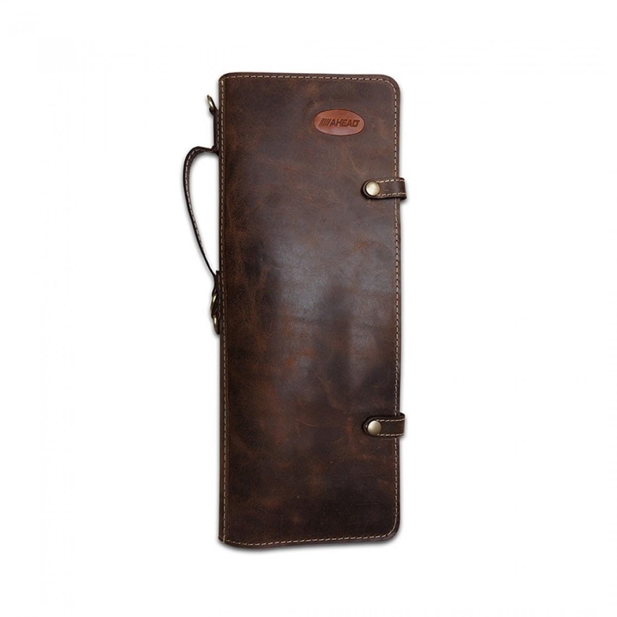 Ahead Brown Handmade Leather Stick Case W/Drum Key Holder