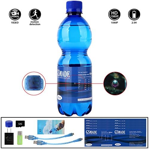 Spy Camera Water Bottle Hidden Camera - 32 GB 1080p Video-Taking for 2.5 hours Mini DV Surveillance Camcorder With Motion Detection Function