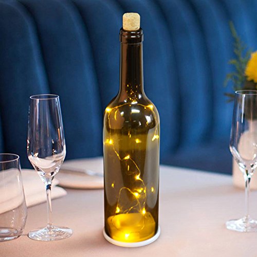 Bright Zeal 12″ Tall Decorative LED Transparent Brown Color Bottle