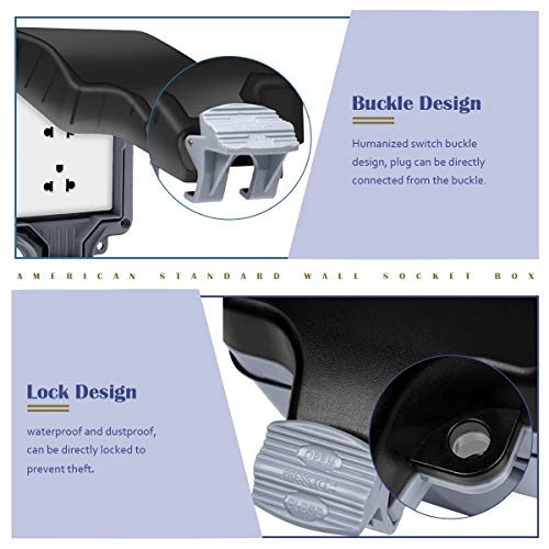 Outdoor Outlet,Wall Electrical Sockets,IP66 Waterproof Double Outlet with Cover, Weatherproof Socket for Kitchen,Bathroom,Garden,Swimming Pool,Outdoor/Indoor