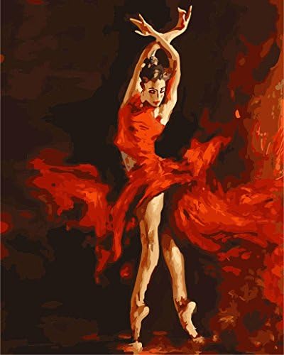 Diy Oil Painting for Kids, Students, Adults Beginner,Paint by Number Kits-20x16 inch,Dancer