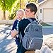 Dodo Babies Diaper Bag Backpack Set - Insulated & Waterproof Pockets - Plus Two Pacifier Clips, Binky Case & Stroller Straps (Teal/Grey)