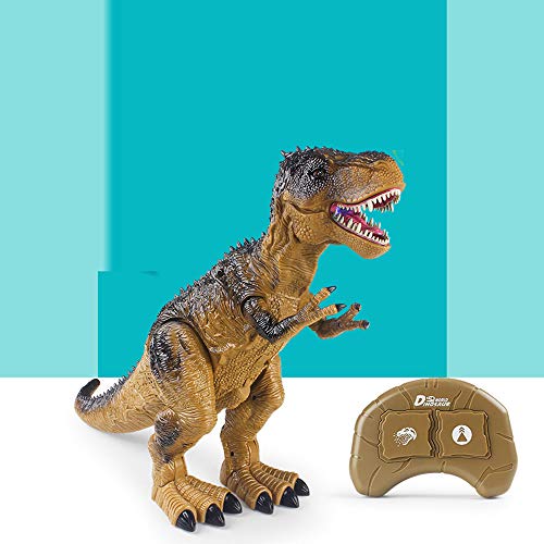 Sikye Electronic Dinosaur Robot Toy, Multi-Functional Walking Dinosaur Battery Powered Toy for Kids Sprays, Flashing,Live Sound, Remote Control (A)