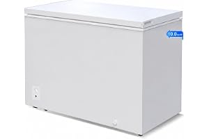 10 Cu.Ft Chest Freezer, Commercial Adjustable Temp Deep Freezer with Basket & Wheels, White
