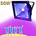 YQL Outdoor Black Light, 50W LED Flood Light, Blacklights for DJ Disco Night Clubs, Light Glow Bar, Blacklight Dance Party, Stage Lighting, Glow in The Dark Party Supplies, Curing