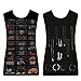 Valdler Dual Sides Hanging Jewelry Non-woven Organizer 30 Pockets 14 Hook-and loop Tabs Holder Storage Bag Without Hanger (Black)