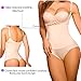 SHAPERX Camellias Women's Seamless Firm Body Control Bodysuit Thong Body Shaper Slimmer Shapewear, (Beige, M)
