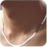 DOCCESTU 925 Sterling Silver Snake Chain Necklace Men's and Women's Coil Herringbone Chain (16-24in)(20in) Hypoallergenic Exquisite Collar