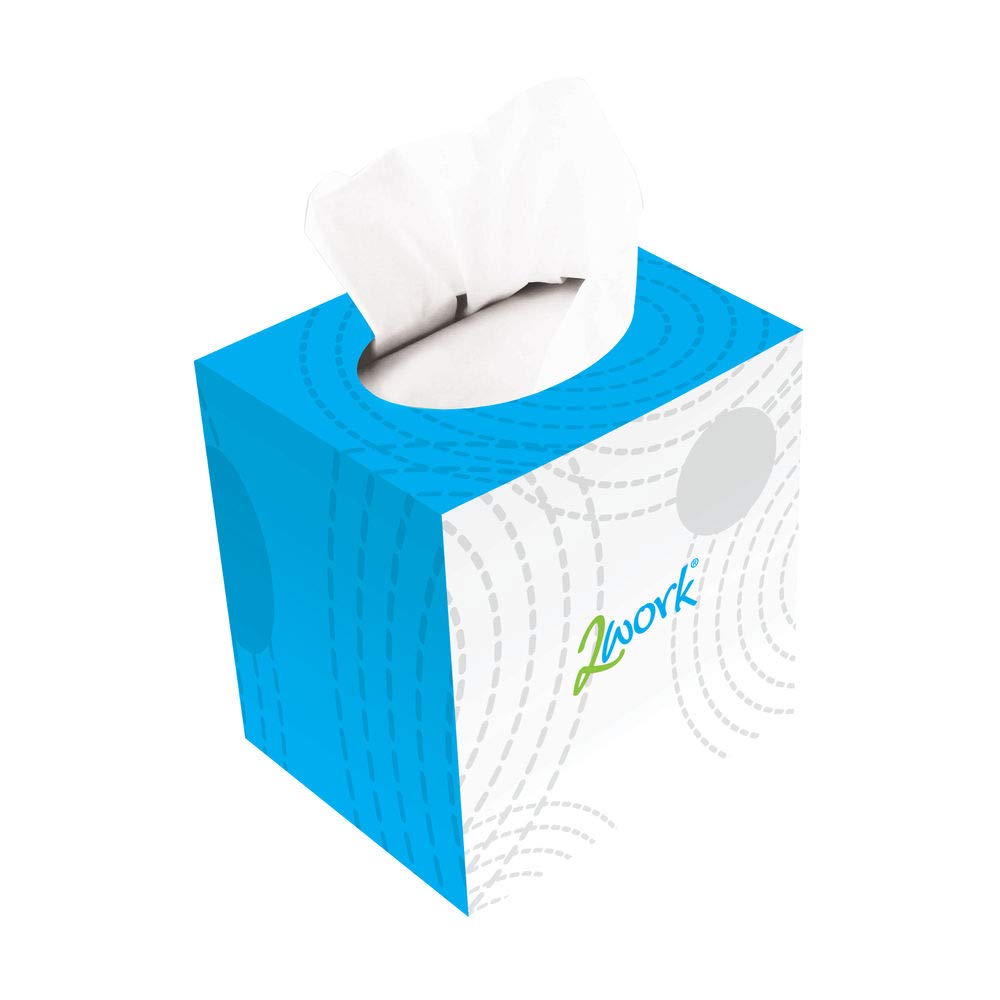 2Work Facial Tissue Cube Box 70 Sheets 2-Ply (Pack of 24) CPD13550