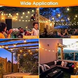 Outdoor String Lights with Remote - Dimmable 100FT