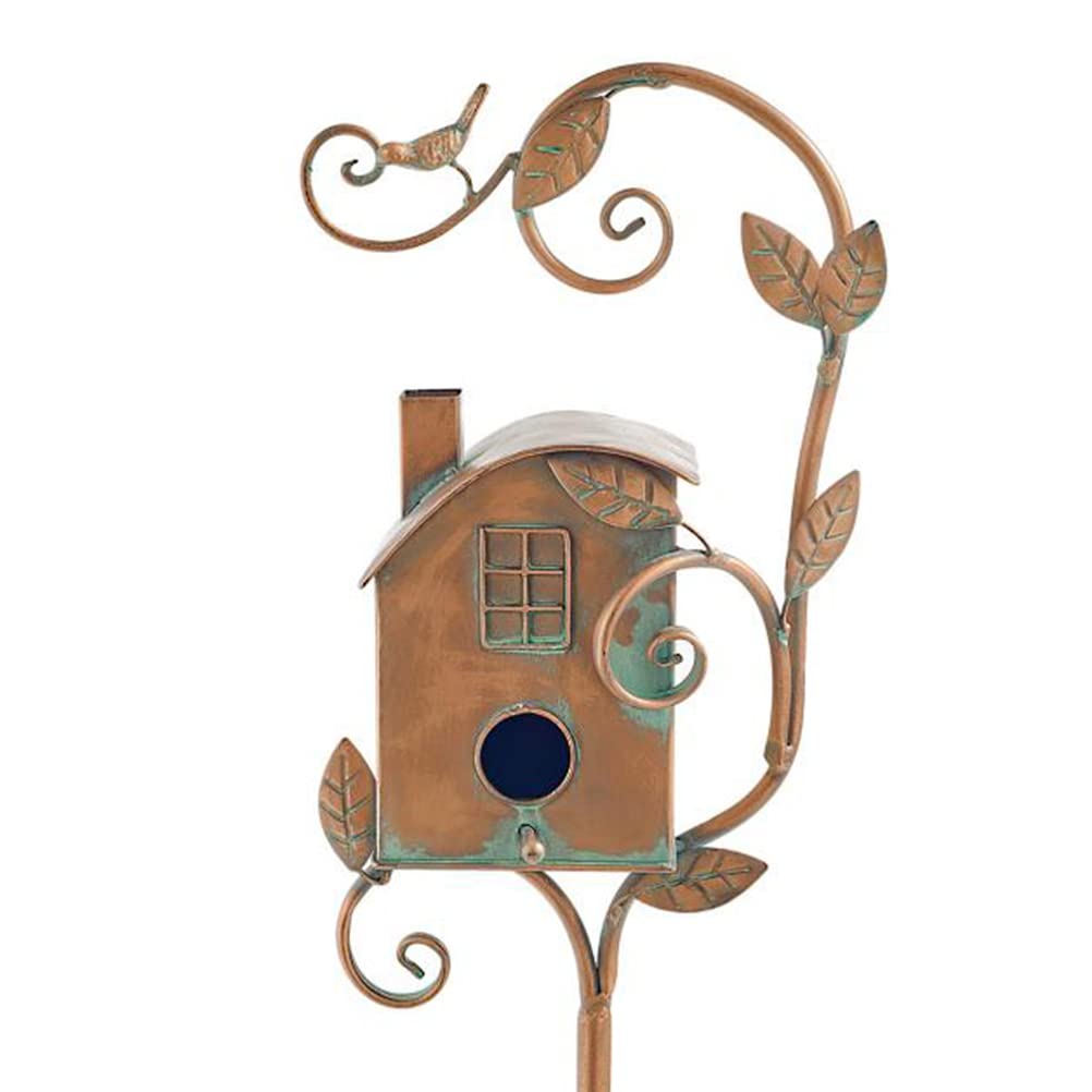 HEITIGN Metal Bird House with Stand,Ideal for a Variety of Birds, Art Little Bird House Garden Decoraton (10341663)