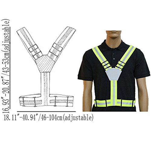 ZZ Lighting Outdoors 2 Pack Reflective Vest Belt for Safety Cycling Running Motorcycle Jogging - Thumbnail 2