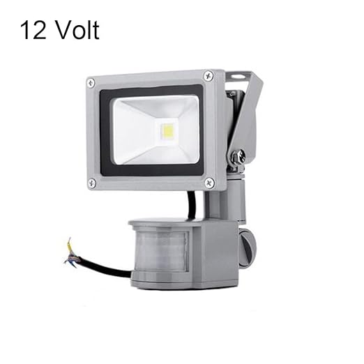 AC/DC 12V 10W Motion Sensor Light, PIR LED Flood Lights, 50W Halogen
