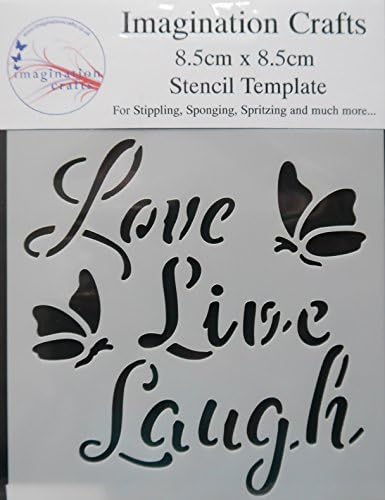 Imagination Crafts Mini Stencil LOVE LIVE LAUGH 3.5 x 3.5" (8.5cm)