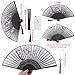 QIQU Mother's Day 6 Pack Handheld Floral Folding Fans Hand Held Women Silk Hollowed Bamboo Fans Hand Holding Fans with Tassel,Come with a Cloth Sleeve Per Fan,Wedding,Church and Tea Party Dress Up
