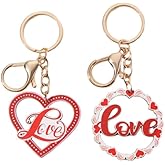 ARFUKA Keychain Love Heart Pendant Keyring Key Holder Men Women Key Chain Wallet Bag Pendant Charms Gift for Birthday Christmas Festival Valentine's Day Pack of 2