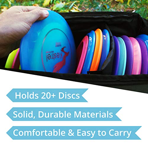 Kestrel Disc Golf Bag | Made from Heavy Duty Canvas | Comfortable & Portable Frisbee Golfing Bag for Beginners to Advanced Players | Fits up to 15+ Discs & Other Golf Equipment | Functional Design