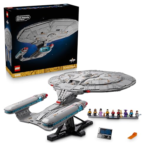 LEGO Icons Star Trek: U.S.S. Enterprise NCC-1701-D - Bauset für Erwachsene - 2 Shuttlepods, Trennfunktion & 9 Minifiguren mit Jean-Luc Picard & Willia