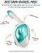 Boha Full Face Snorkel Mask AtlantiSea 180°, GoPro Compatible, Dry Top Snorkeling Tube for Diving Underwater, Panoramic View, Anti-Fog, Anti-Leak Design (Astro Teal, S/M)