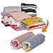 HomeIdeas 8 Packs Space Saver Portable Compressed Storage Bags, Simple Roll-up Zipper Packing Organizer Bags, No Vacuum Seal, PREMIUM QUALITY, Perfect for Home and Travel