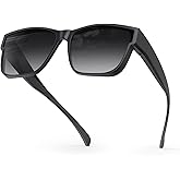 Goiteia Oversized Polarized Sunglasses Over Glasses Women Men,1.1% Reflectivity for Better Side Glare Reduction,100% UV400 Protection(Grey Gradient)