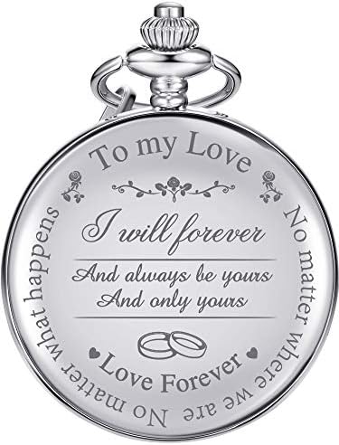 Pangda Pocket Watch To Husband Wife Boyfriend Girlfriend Gift Engraved To My Love Pocket Watch No Matter Where We Are No Matter What Happens Love Forever Silver Buy Online At Best Price