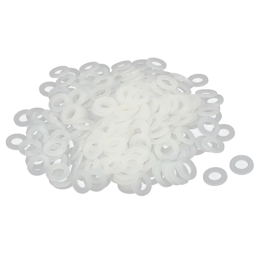 sourcingmap M6 x 12mm x 1.2mm Nylon Flat Pads Insulating Washers Spacers Gaskets Fastener Grey White 400PCS