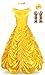JerrisApparel Women's Princess Costume Halloween Party Dress (4-6, Yellow)