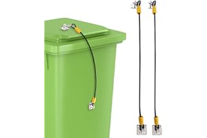 Dicunoy 2 Pack Trash Can Locks, Stainless Steel Outdoor Garbage Can Lids Lock, Heavy Duty Trash Can Lids Locks for Stop Animals, Squirrels, Dogs and Raccoon Rummaging