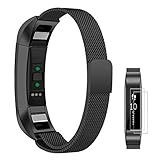 Fitbit Alta and Alta HR Metal Bands By UMTELE, Milanese Stainless Steel Replacement Band For Men & Women (Small & Large Sizes)