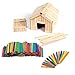 200 Pcs 4.5 Inch Colored Popsicle Sticks Wood Craft Sticks Natural Wood Sticks for DIY Crafts Creative Designs