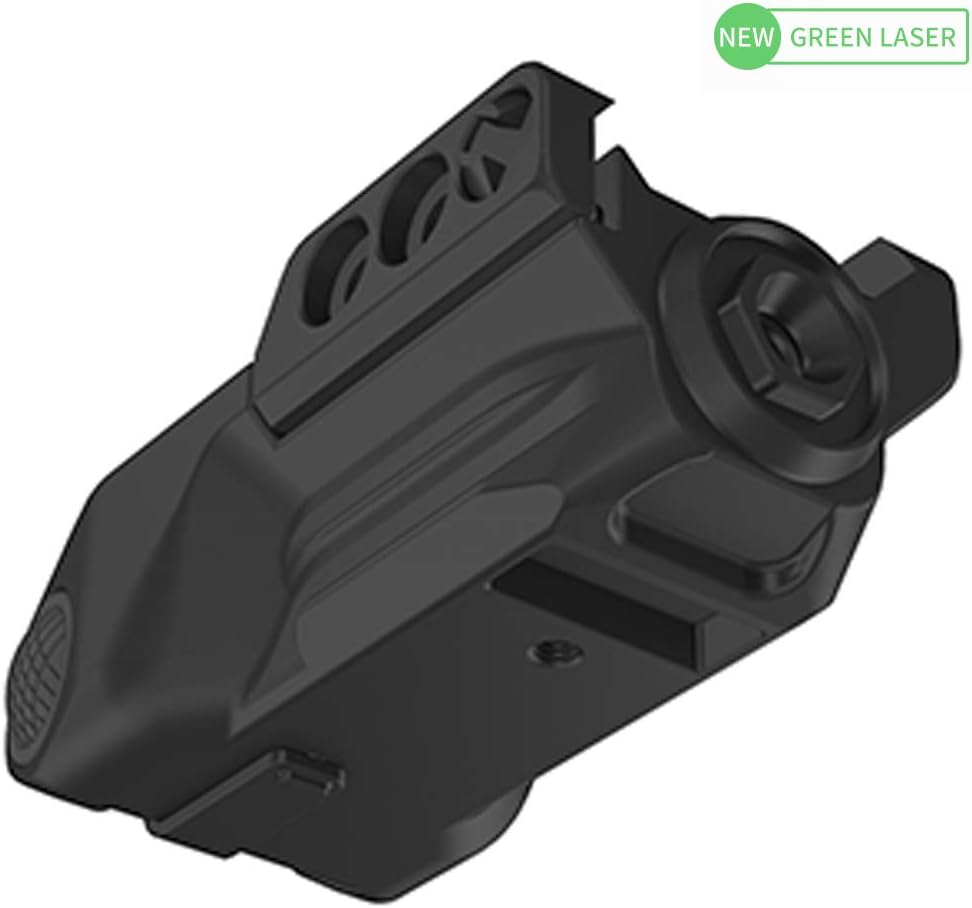 Laspur Sub Compact Tactical Rail Mount Low Profile Green Laser Sight, Build-in Rechargeable Battery for Pistol Rifle Handgun Gun